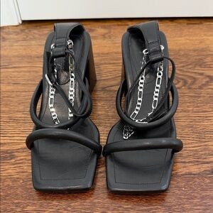 Free People Black Chain Strap Sandals